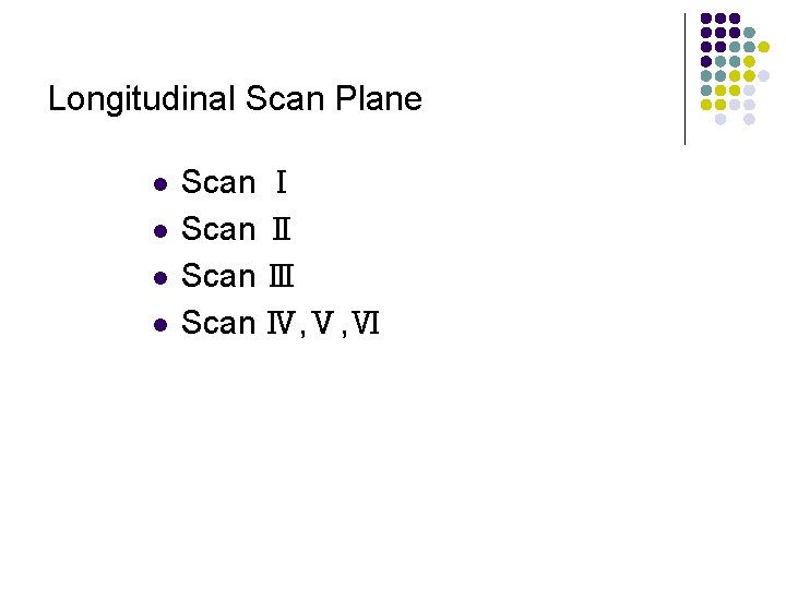 Longitudinal Scan Plane l l Scan Ⅰ Scan Ⅱ Scan Ⅲ Scan Ⅳ, Ⅴ,