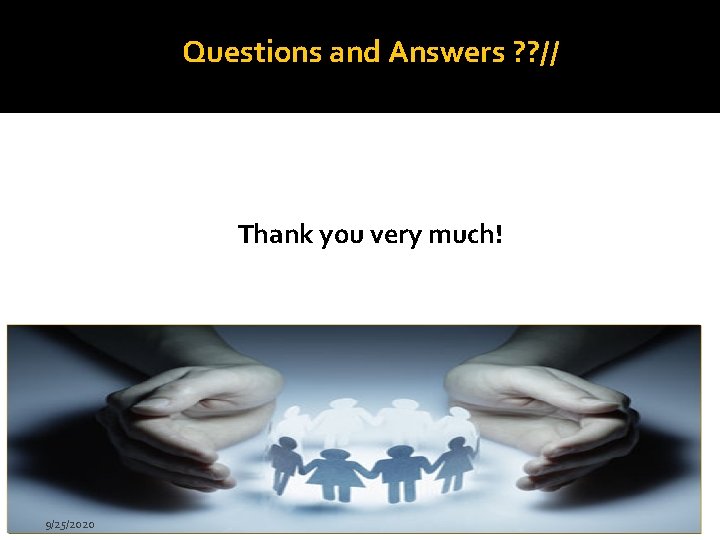 Questions and Answers ? ? // Thank you very much! 9/25/2020 11 