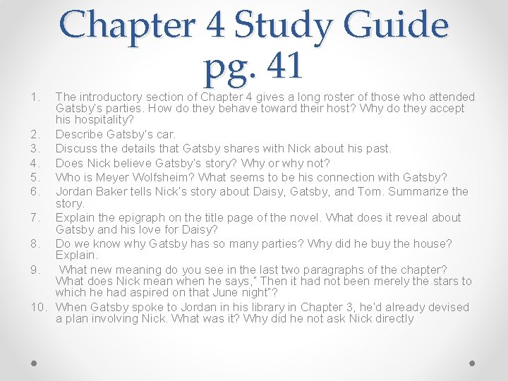 1. Chapter 4 Study Guide pg. 41 The introductory section of Chapter 4 gives