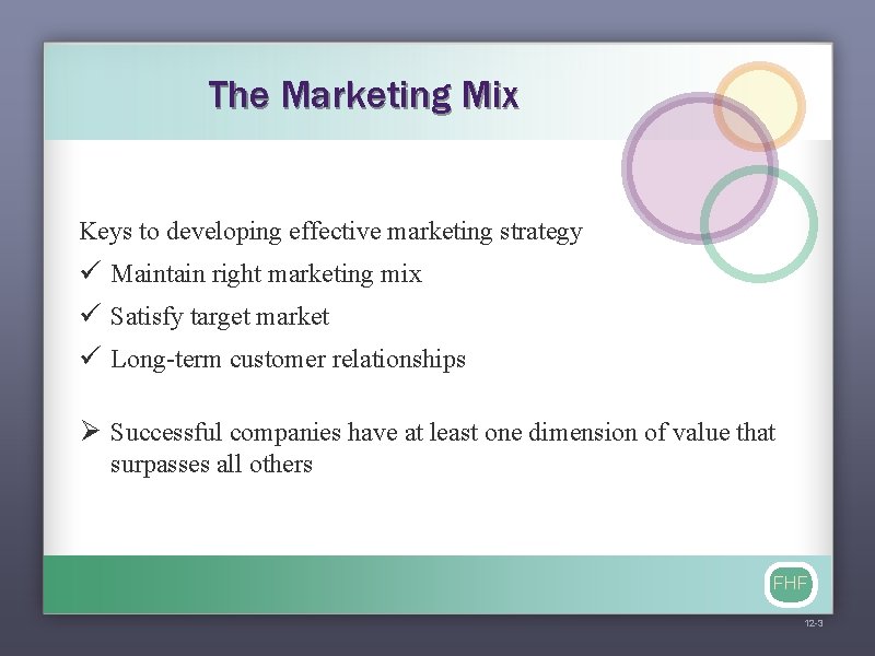 The Marketing Mix Keys to developing effective marketing strategy ü Maintain right marketing mix