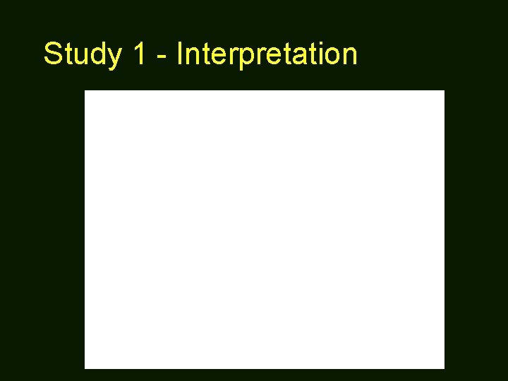 Study 1 - Interpretation 