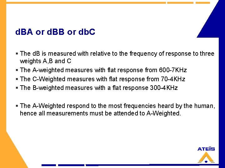 d. BA or d. BB or db. C § The d. B is measured