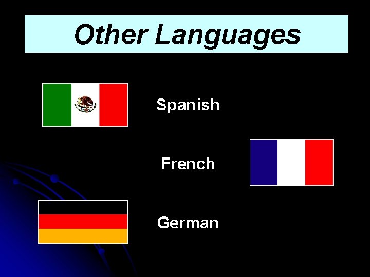 Other Languages Spanish French German 
