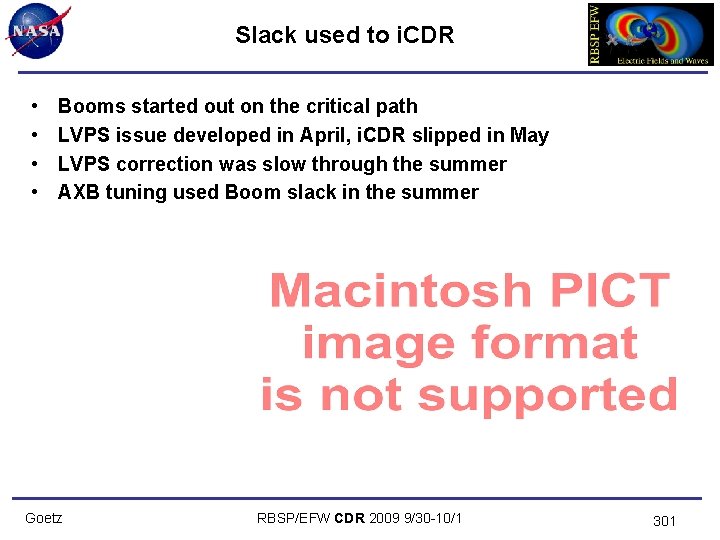 Slack used to i. CDR • • Booms started out on the critical path