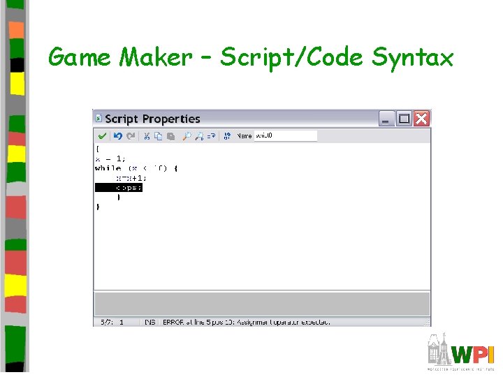 Game Maker – Script/Code Syntax 