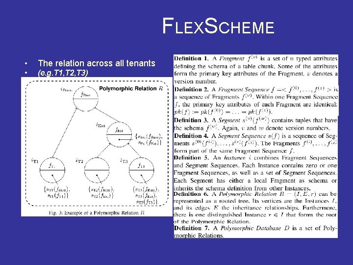 FLEXSCHEME • The relation across all tenants • (e. g. T 1, T 2,