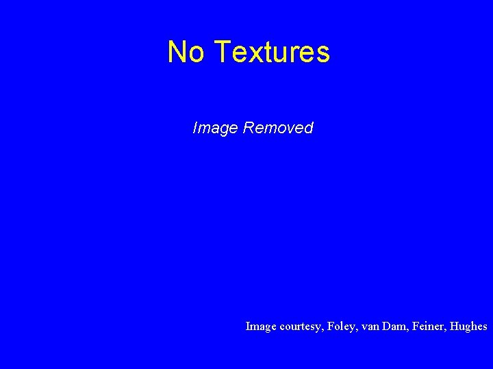 No Textures Image Removed Image courtesy, Foley, van Dam, Feiner, Hughes 