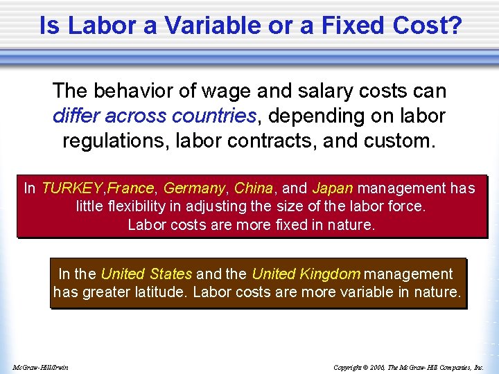 Is Labor a Variable or a Fixed Cost? The behavior of wage and salary