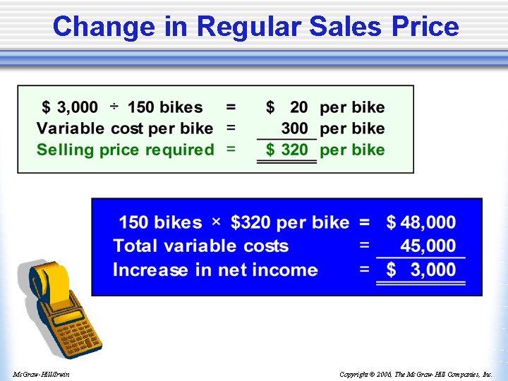 Change in Regular Sales Price Mc. Graw-Hill/Irwin Copyright © 2006, The Mc. Graw-Hill Companies,