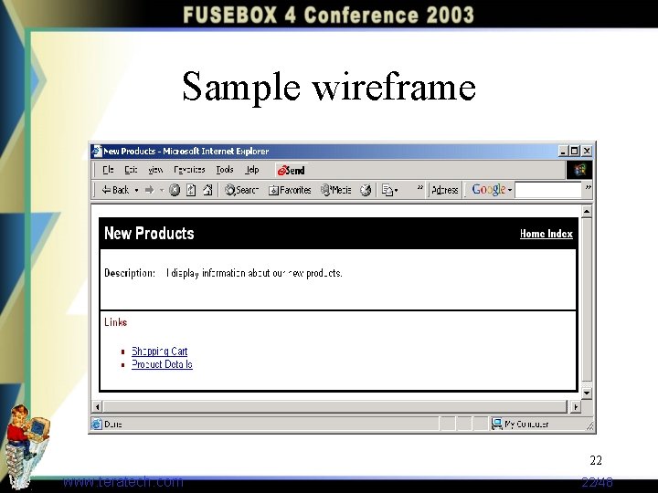 Sample wireframe 22 www. teratech. com 22/48 