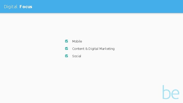 Digital Focus Mobile Content & Digital Marketing Social 