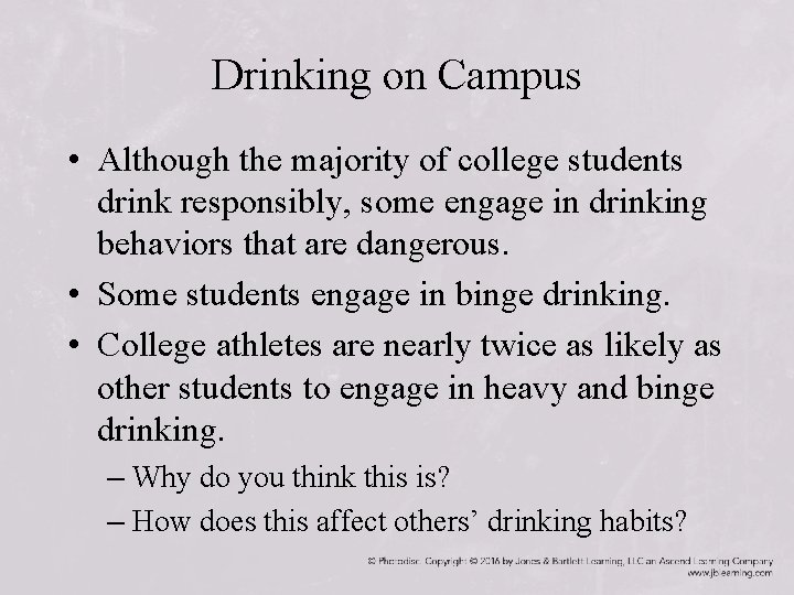 Chapter 18 Using Responsibly Using Alcohol Responsibly Learning