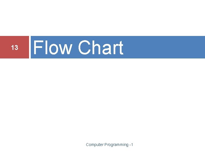 13 Flow Chart Computer Programming -1 