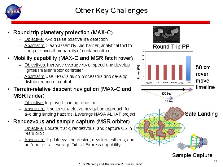 Other Key Challenges • Round trip planetary protection (MAX-C) – Objective: Avoid false positive