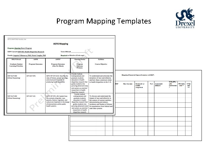 Program Mapping Templates 