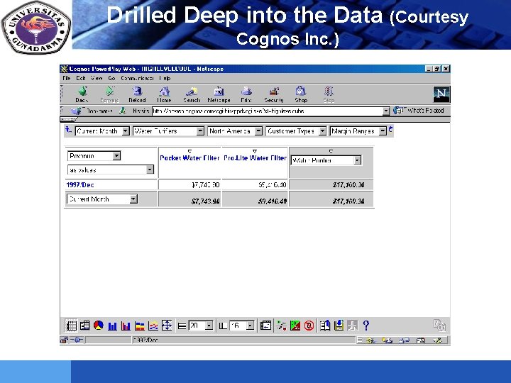 LOGO Drilled Deep into the Data (Courtesy Cognos Inc. ) 