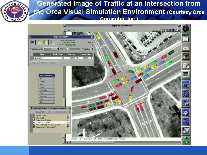 LOGO Generated Image of Traffic at an Intersection from the Orca Visual Simulation Environment