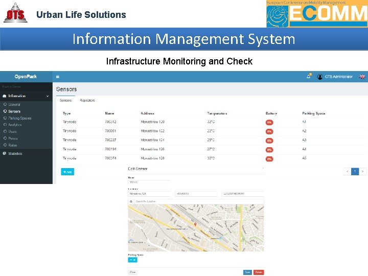 Urban Life Solutions Information Management System Infrastructure Monitoring and Check 