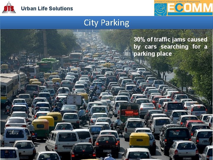 Urban Life Solutions City Parking 30% of traffic jams caused by cars searching for