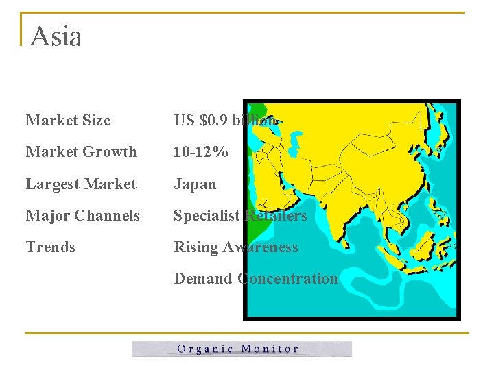 Asia Market Size US $0. 9 billion Market Growth 10 -12% Largest Market Japan Asia Market Size US $0. 9 billion Market Growth 10 -12% Largest Market Japan
