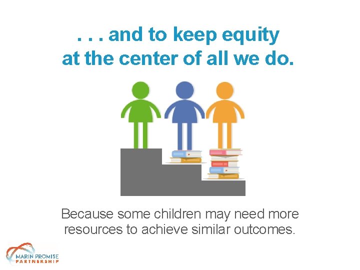 . . . and to keep equity at the center of all we do.