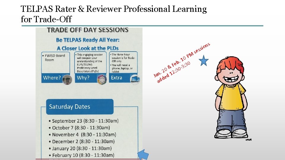 TELPAS Rater & Reviewer Professional Learning for Trade-Off ss s n io se M