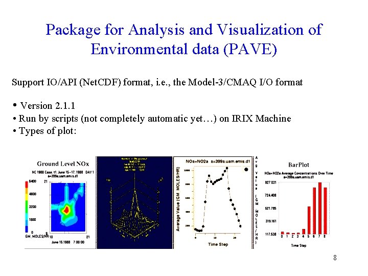 Package for Analysis and Visualization of Environmental data (PAVE) Support IO/API (Net. CDF) format,