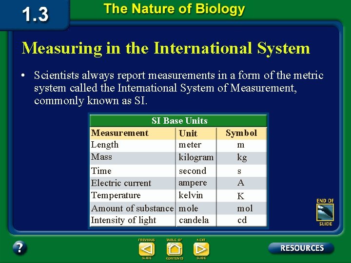 Measuring in the International System • Scientists always report measurements in a form of