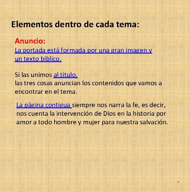 Elementos dentro de cada tema: Anuncio: La portada está formada por una gran imagen