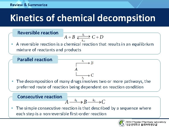 Review & Summarize Kinetics of chemical decompsition Reversible reaction A reversible reaction is a