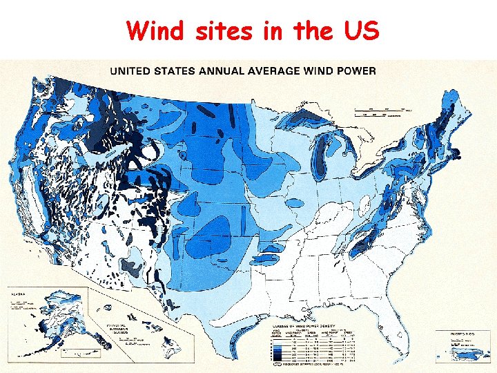 Wind sites in the US 