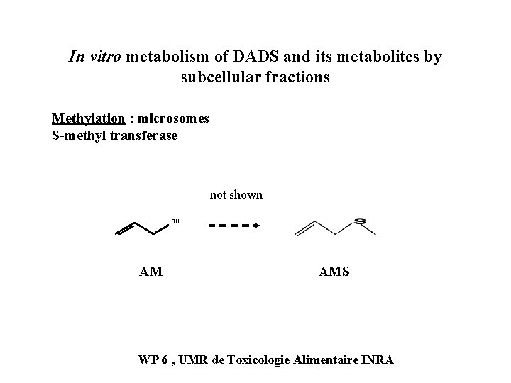 In vitro metabolism of DADS and its metabolites by subcellular fractions Methylation : microsomes