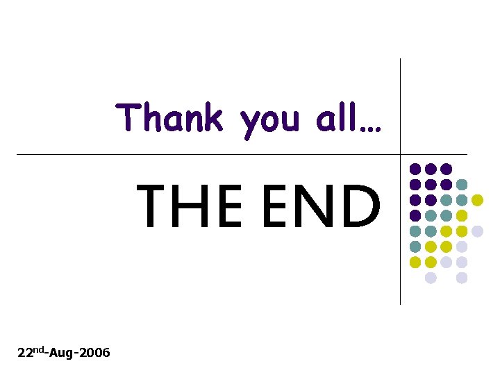 Thank you all… THE END 22 nd-Aug-2006 