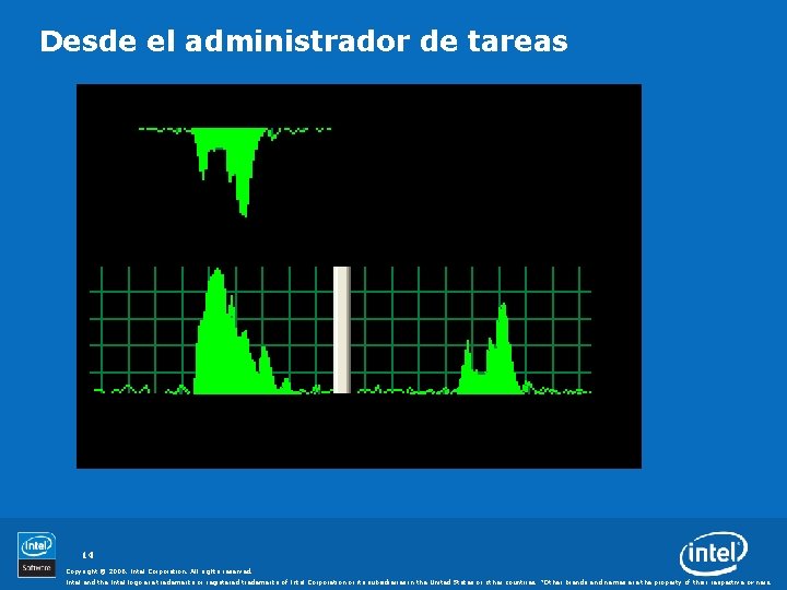 Desde el administrador de tareas 14 Copyright © 2006, Intel Corporation. All rights reserved.