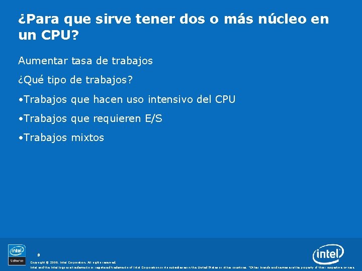 ¿Para que sirve tener dos o más núcleo en un CPU? Aumentar tasa de
