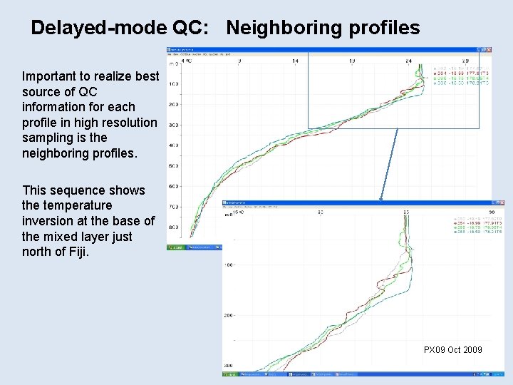 Delayed-mode QC: Neighboring profiles Important to realize best source of QC information for each