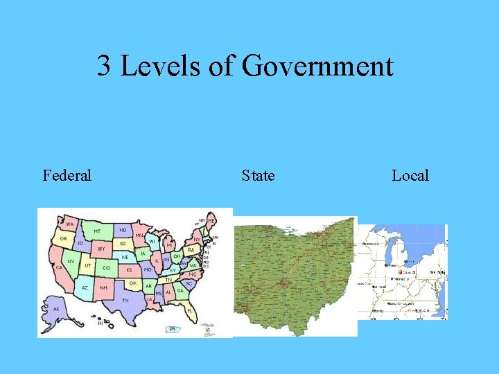 3 Levels of Government Federal State Local 