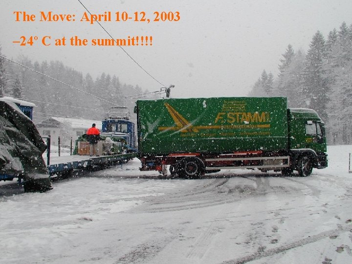The Move: April 10 -12, 2003 – 24º C at the summit!!!! 
