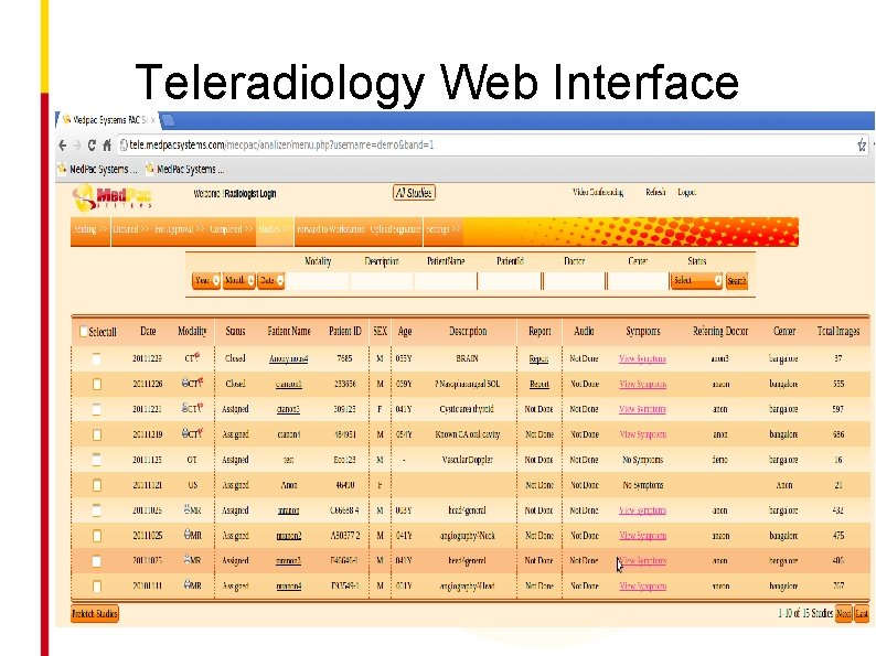 Teleradiology Web Interface 