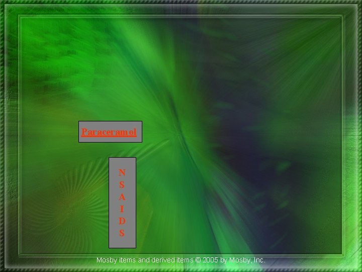 Paraceramol N S A I D S Mosby items and derived items © 2005 Paraceramol N S A I D S Mosby items and derived items © 2005