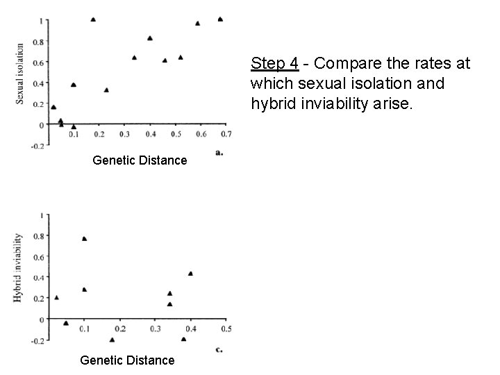 Step 4 - Compare the rates at which sexual isolation and hybrid inviability arise.