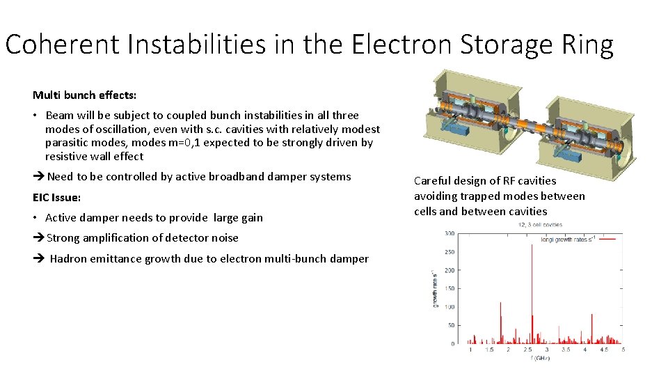 Coherent Instabilities in the Electron Storage Ring Multi bunch effects: • Beam will be