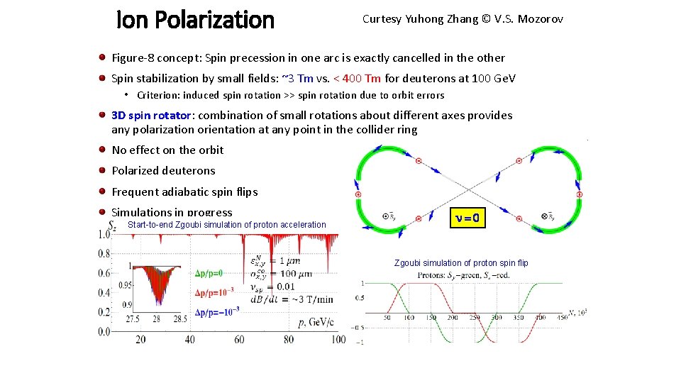 Ion Polarization Curtesy Yuhong Zhang © V. S. Mozorov Figure-8 concept: Spin precession in