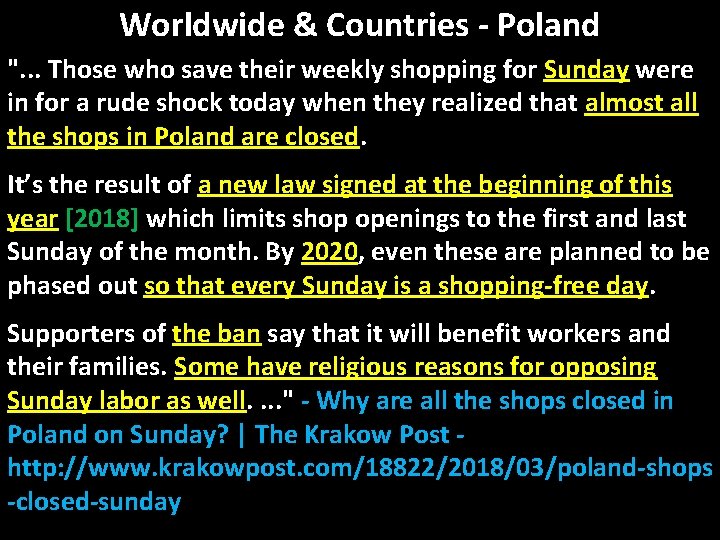Worldwide & Countries - Poland ". . . Those who save their weekly shopping