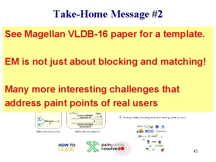 Take-Home Message #2 Current system building efforts have serious problems See Magellan VLDB-16 paper