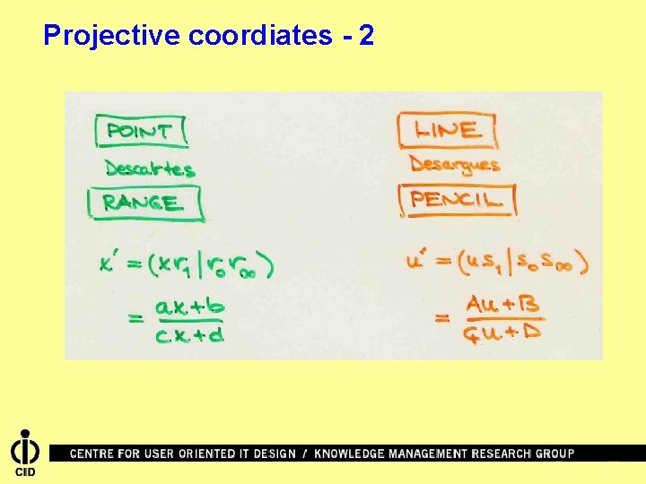 Projective coordiates - 2 