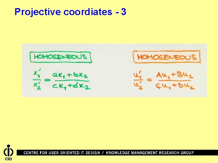 Projective coordiates - 3 