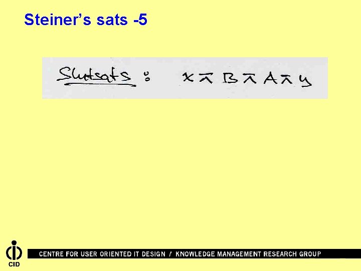 Steiner’s sats -5 