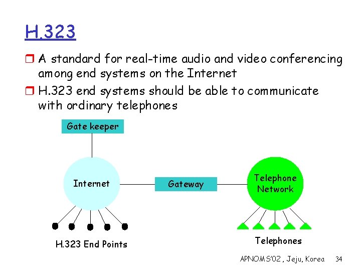 H. 323 r A standard for real-time audio and video conferencing among end systems