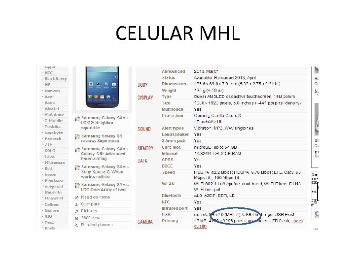 CELULAR MHL 